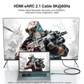 PrimeX PX-8K3 3 Metre 2.1V HDMI Kablo, 8K 2.1V HDMI, 4K 144hz HDMI Kablo, HDR10 / eARC HDMI Kablo thumbnail 6