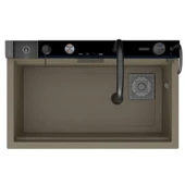 Real Stone Victoria Granit Akıllı Eviye Seti Cappucino 75.5X47 cm thumbnail 1