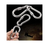 Karabina Kilitli 10Mm Yaylı Kanca Çelik Kilit Tırmanma Olta Kamp Ekipmanları Hamak Askı 4 Adet thumbnail 5