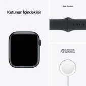 Apple Watch Series 7 Gps + Cellular, 45MM Midnight Aluminium Case With Midnight Sport Band - MKJP3TU/A (Teşhir Ürünüdür) thumbnail 8