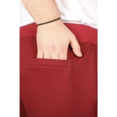 Büyük Beden Erkek Kapri Straight Basic 20500 Bordo thumbnail 4