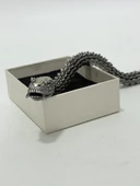 Viking Yılan Başlı 925 Ayar Gümüş Bileklik 25,5cm 83 Gram Sertifikalı thumbnail 3