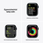 Apple Watch Series 7 Gps + Cellular, 45MM Midnight Aluminium Case With Midnight Sport Band - MKJP3TU/A (Teşhir Ürünüdür) thumbnail 5