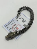 Viking Yılan Başlı 925 Ayar Gümüş Bileklik 25,5cm 83 Gram Sertifikalı thumbnail 8