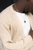 Oversize Crop Model V Yaka Düğme Kapamalı Örgü Hırka thumbnail 10