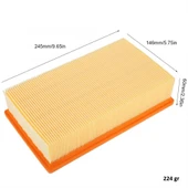 Karcher İle Uyumlu 6.414-498-0 K 2501 TE K 2601 Plus SE 5.100 6.100 Elektrikli Süpürge Hepa Filtre thumbnail 7