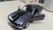 Kinsmart Oyuncak Metal Model Araba 1/36 Çek Bırak 1967 Siyah Shelby Gt-500 Füme thumbnail 3