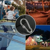 Karabina Kilitli 10Mm Yaylı Kanca Çelik Kilit Tırmanma Olta Kamp Ekipmanları Hamak Askı 4 Adet thumbnail 3