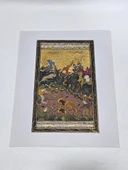 Geyiklerin Yaşam Mücadelesi Adlı El Yapımı Minyatür Resim 30x20 cm thumbnail 2