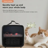 Haofy Ev Ofis, Küçük Yatak Odası, Yurt Odası Için Gerçekçi 3D Yangın Etkisi Ve Aşırı Isınma Koruması Ile Taşınabilir Alan Isıtıcı 1500W (AB fişi 230V) thumbnail 4