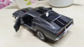 Kinsmart Oyuncak Metal Model Araba 1/36 Çek Bırak 1967 Siyah Shelby Gt-500 Füme thumbnail 4