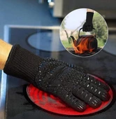 Yüksek Sıcaklık Dayanıklı Barbekü Fırın Eldiveni Siyah 32cm (1 Adet) thumbnail 2