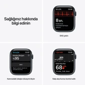 Apple Watch Series 7 Gps + Cellular, 45MM Midnight Aluminium Case With Midnight Sport Band - MKJP3TU/A (Teşhir Ürünüdür) thumbnail 7