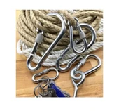 Karabina Kilitli 10Mm Yaylı Kanca Çelik Kilit Tırmanma Olta Kamp Ekipmanları Hamak Askı 4 Adet thumbnail 4