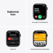 Apple Watch Series 7 Gps + Cellular, 45MM Midnight Aluminium Case With Midnight Sport Band - MKJP3TU/A (Teşhir Ürünüdür) thumbnail 6