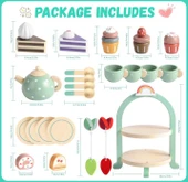 Gagaku Ahşap Oyuncak Çay Seti 23 Parça thumbnail 5