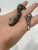 Viking Yılan Başlı 925 Ayar Gümüş Bileklik 25,5cm 83 Gram Sertifikalı thumbnail 7