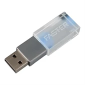 Faster 128 GB Mimi Serisi USB 3.0 Yüksek Hızlı Mavi Işıklı Metal Flash Bellek thumbnail 1