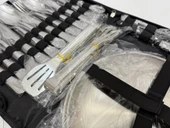 Paslanmaz Çelik Kampçı Tabak Çatal Kaşık Seti 4 Kişilik thumbnail 4