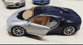 Oyuncak Metal Model Araba 1/36 Çek Bırak Bugatti Chiron Gri thumbnail 4