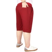 Büyük Beden Erkek Kapri Straight Basic 20500 Bordo thumbnail 3