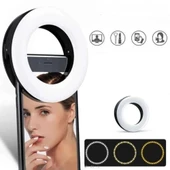 Apexel Halka Led Selfie Işığı 3 Renk Modlu Şarjlı - Telefon Tablet Notebook Uyumlu Makyaj Çekim Dış Çekim Lambası thumbnail 1