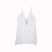 Beyaz Dantelli Tül Gecelik ve Tanga Takım thumbnail 2