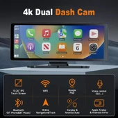 Çeşithane 10.26” 4K CarPlay & Android Auto Araç DVR – 2160P Ultra HD, 360° Döner Kamera, 5G WiFi, GPS Navigasyon thumbnail 2