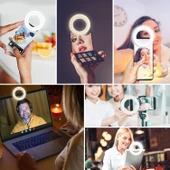Apexel Halka Led Selfie Işığı 3 Renk Modlu Şarjlı - Telefon Tablet Notebook Uyumlu Makyaj Çekim Dış Çekim Lambası thumbnail 2