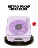 Projektör Işıklı Retro Hoparlör Bluetooth AUX USB Hafıza Kartlı 360° Sesli Şarjlı thumbnail 1