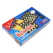 3ü Bir Arada Tavla Dama Satranç Üçlü Set thumbnail 2