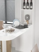 Premium Siyah Tek Katlı Bulaşıklık, Dayanıklı Paslanmaz Termoplastik Kaplama Tepsili, Kaşıklıklı thumbnail 2