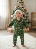BEBEK YILBAŞI NOEL TEMALI PİJAMA TAKIMI thumbnail 1