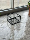 Metal Tel Kasa Sepet  - Depolama Kasası,  Sele Sepet  Siyah 35x35 cm H:20 cm thumbnail 2