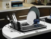 Tek Katlı Beyaz Bulaşıklık – Dayanıklı Paslanmaz Termoplastik Kaplama Bulaşık Sepeti, Tepsili, Tabak ve Kaşık Kurutmalık - TB-01 E thumbnail 7