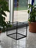 Metal Tel Kasa Sepet  - Depolama Kasası,  Sele Sepet  Siyah 30x30 cm H:40 cm thumbnail 1