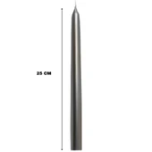 Gümüş Renkli Şamdan Mum 10 Lu Paket 25 cm thumbnail 2