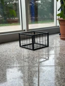 Metal Tel Kasa Sepet  - Depolama Kasası,  Sele Sepet  Siyah 30x30 cm H:40 cm thumbnail 3