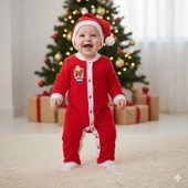 BEBEK YILBAŞI NOEL TEMALI NOEL BABA BASKILI TULUM thumbnail 2