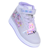 Prokids 4444 Gri-Lila Cırtlı Boğazlı Kız Çocuk Spor Ayakkabı thumbnail 1