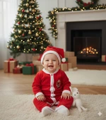 BEBEK YILBAŞI NOEL TEMALI NOEL BABA BASKILI TULUM thumbnail 1