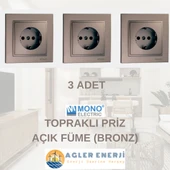 TOPRAKLI PRİZ -AÇIK FÜME (BRONZ) -MONO DESPİNA thumbnail 3