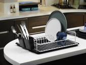 Tek Katlı Beyaz Bulaşıklık – Dayanıklı Paslanmaz Termoplastik Kaplama Bulaşık Sepeti, Tepsili, Tabak ve Kaşık Kurutmalık - TB-01 E thumbnail 5