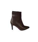 YAZKIŞ Kadın Siyah Kahve Cilt 16cm Bilek Boyu Yandan Fermuarlı 9cm ince Topuk Sivri Burun Topuklu Bo thumbnail 7