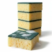 Technow Çift Taraflı  Çizmez  İtalyan Keçeli Kaliteli Buble Mercan Bulaşık Sünger 5 Adet thumbnail 4