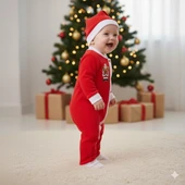 BEBEK YILBAŞI NOEL TEMALI NOEL BABA BASKILI TULUM thumbnail 3