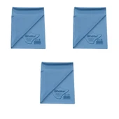 Polikur Mikrofiber Sık Dokulu Cam Temizlik Bezi - Mavi - 40x50 Cm. - 3 Adet thumbnail 1