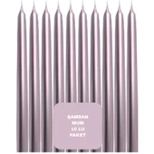 Pembe Renkli Şamdan Mum 10 Lu Paket 25 cm thumbnail 1