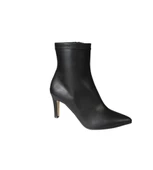 YAZKIŞ Kadın Siyah Kahve Cilt 16cm Bilek Boyu Yandan Fermuarlı 9cm ince Topuk Sivri Burun Topuklu Bo thumbnail 4