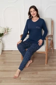 Kadın Bisiklet Yaka Düğmesiz Dökümlü Viskon Mevsimlik Uzun Kol Cepli Pijama Takımı thumbnail 10